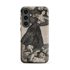 A Young Woman Flying in the Air - Francisco De Goya Samsung Case, Galaxy S24 Plus / Matte, Black White Art Print Phone Case Stylized Woman