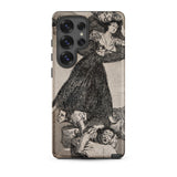 A Young Woman Flying in the Air - Francisco De Goya Samsung Case, Galaxy S25 Ultra / Matte, Smartphone Case Black White Illustration Woman