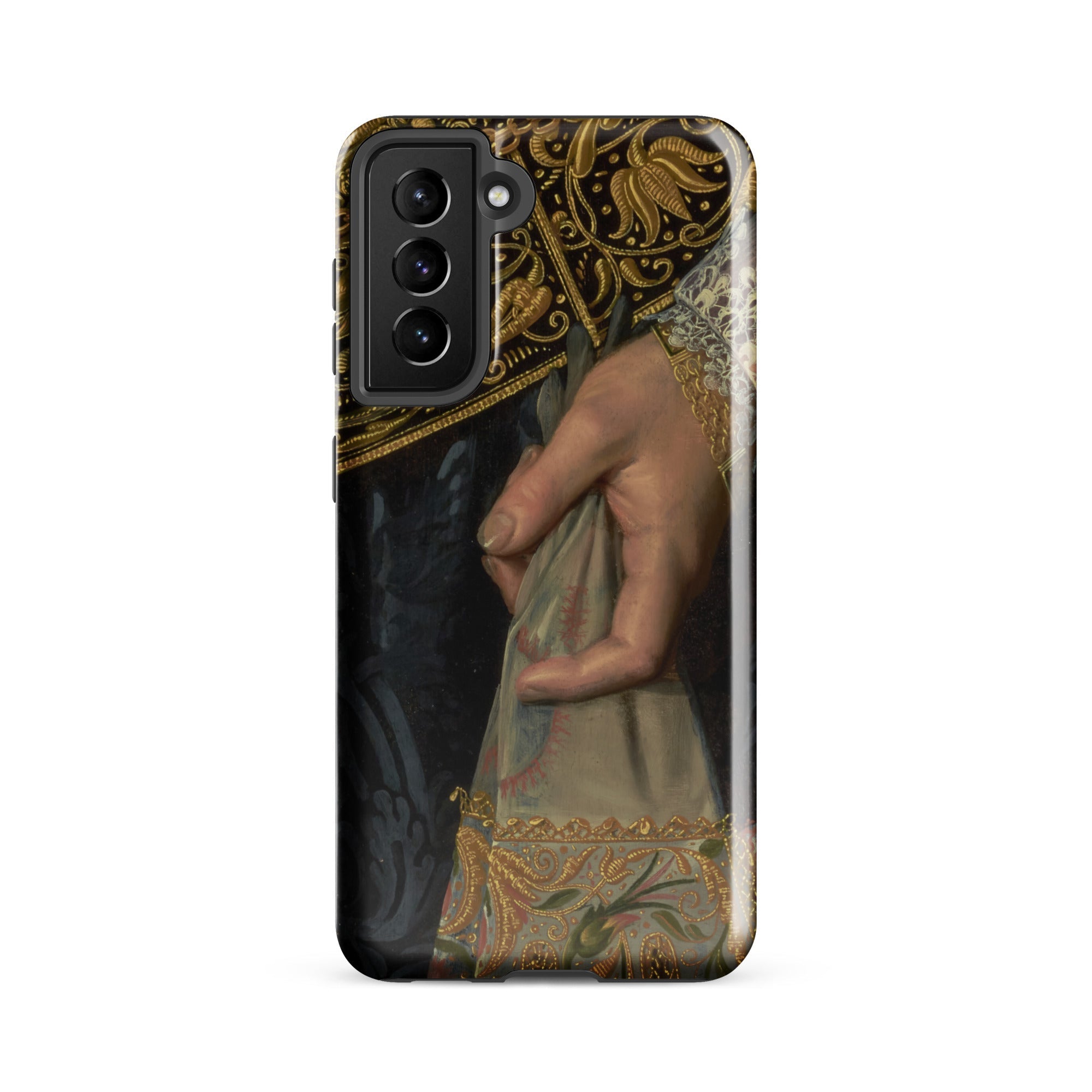 Young Woman Nicolaes Pickenoy Samsung Case, Galaxy S21 Fe / Gloss, Black Smartphone Case Classical Painting Individual’s Hand Ornate