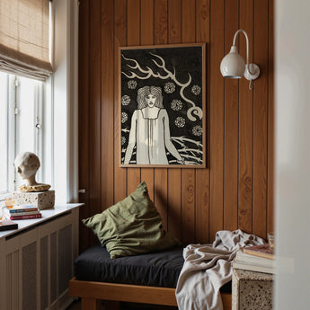 Young Woman Surrounded by Briars Lightning and Roses - Aubrey Vincent Beardsley Art Print / Canvas, Posters Prints & Visual Artwork, Toby