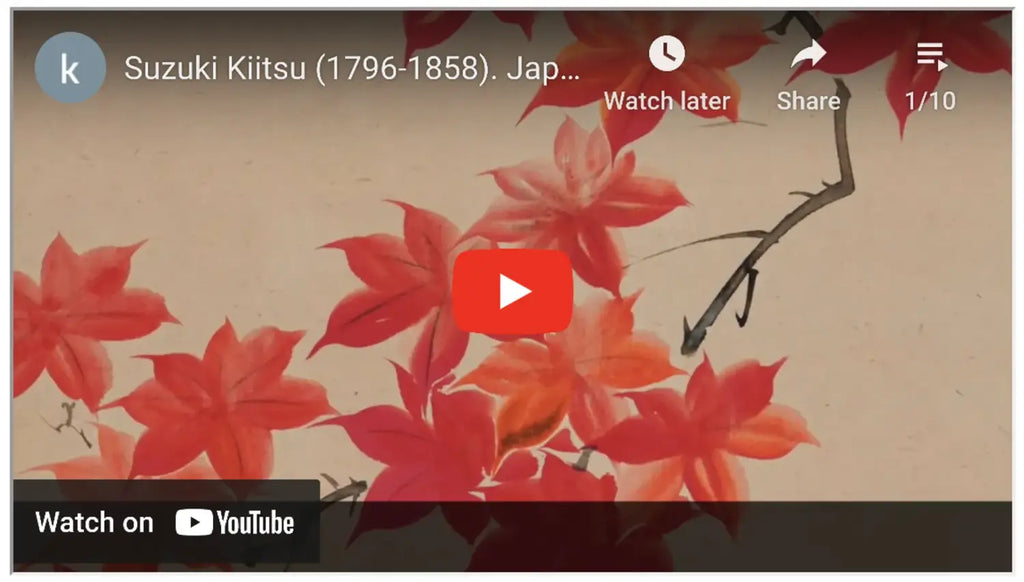 YouTube video showcasing Japanese art techniques of Rinpa School by Kamisaka Sekka.