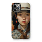 Zhi - Chinese Sapphic Cowgirl Art Iphone Case, 11 Pro / Matte, Phone Case Painted Portrait Young Asian Woman Hat