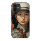 Zhi - Chinese Sapphic Cowgirl Art Iphone Case, 12 / Matte, Phone Case Portrait Young Woman Traditional Asian-style Clothing
