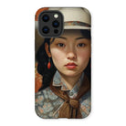 Zhi - Chinese Sapphic Cowgirl Art Iphone Case, 13 Pro Max / Matte, Phone Case Portrait Young Woman Traditional East Asian