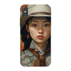 Zhi - Chinese Sapphic Cowgirl Art Iphone Case, x / Matte, Phone Case Portrait Young Asian Woman White Hat