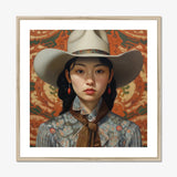 Zhi - Lesbian Chinese Cowgirl Art Print, Framed Portrait Woman Cowboy Hat