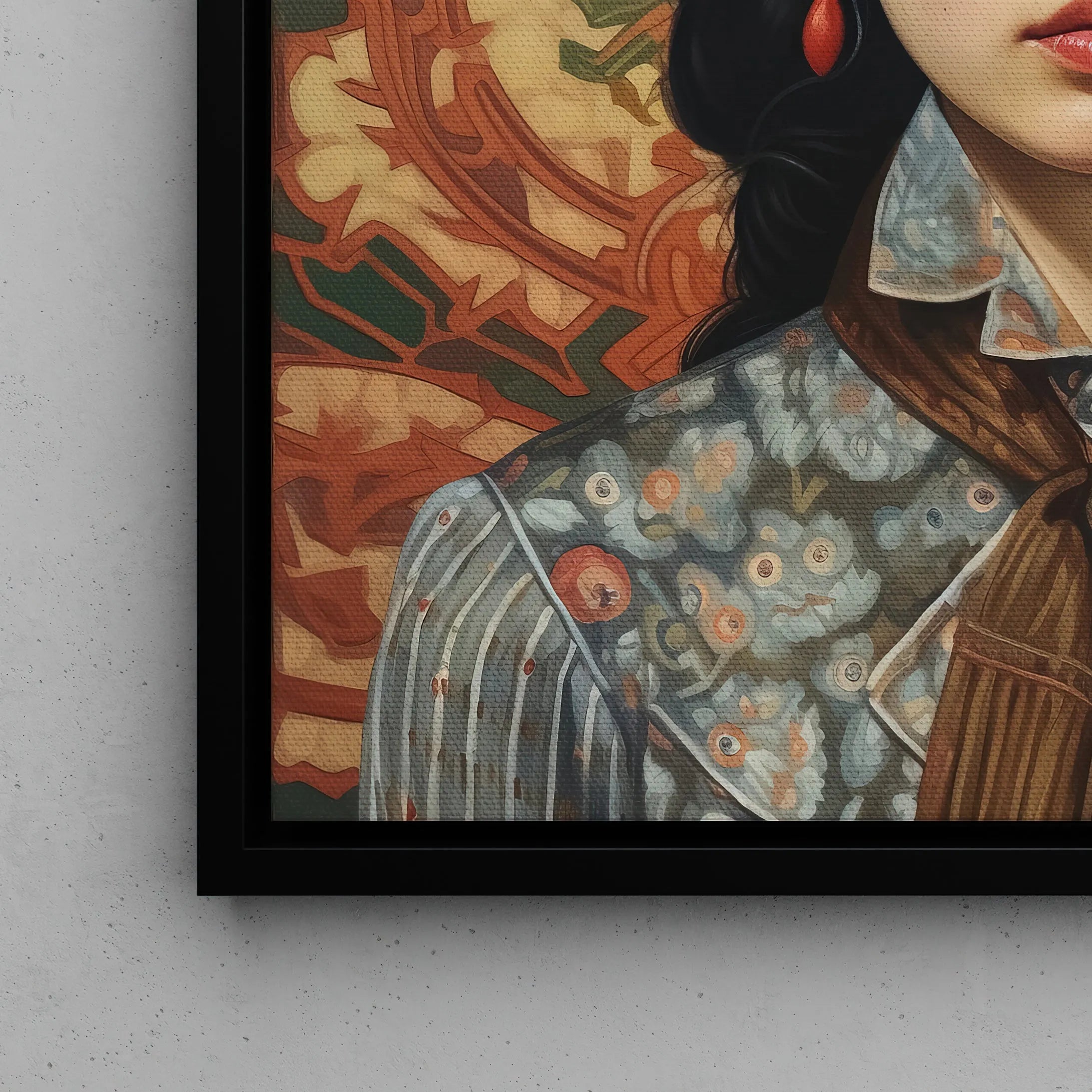 Zhi - Lesbian Chinese Cowgirl Framed Canvas - Sapphic Art - Posters Prints & Visual Artwork - Aesthetic Art