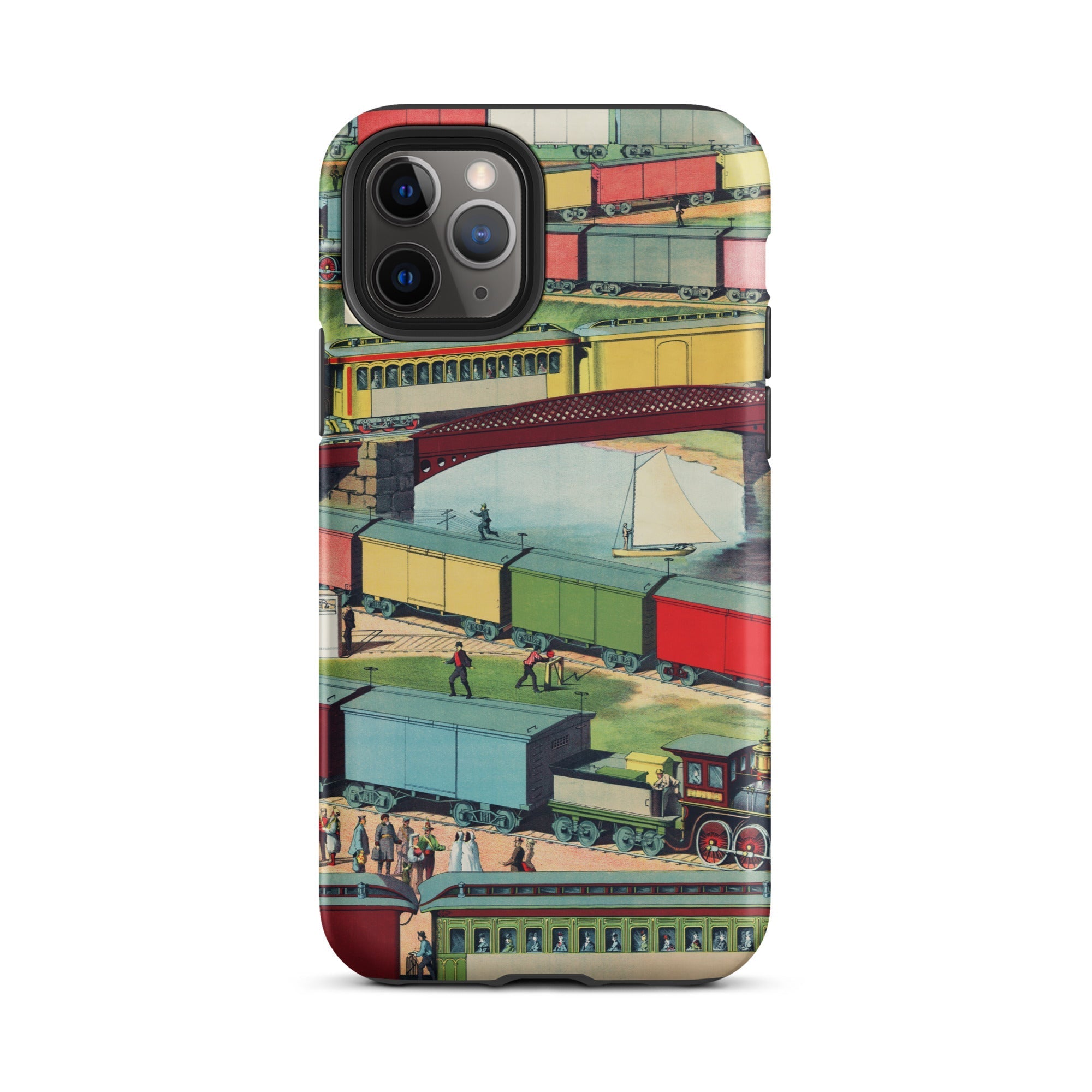 Zig Zag Vintage Railway Illustration Iphone Case, 11 Pro / Matte, Train Themed Phone Case