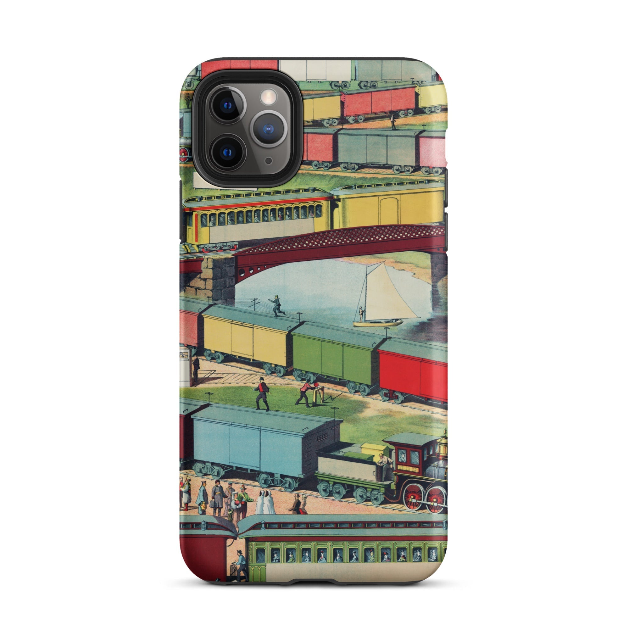 Zig Zag Vintage Railway Illustration Iphone Case, 11 Pro Max / Matte, Train Themed Phone Case