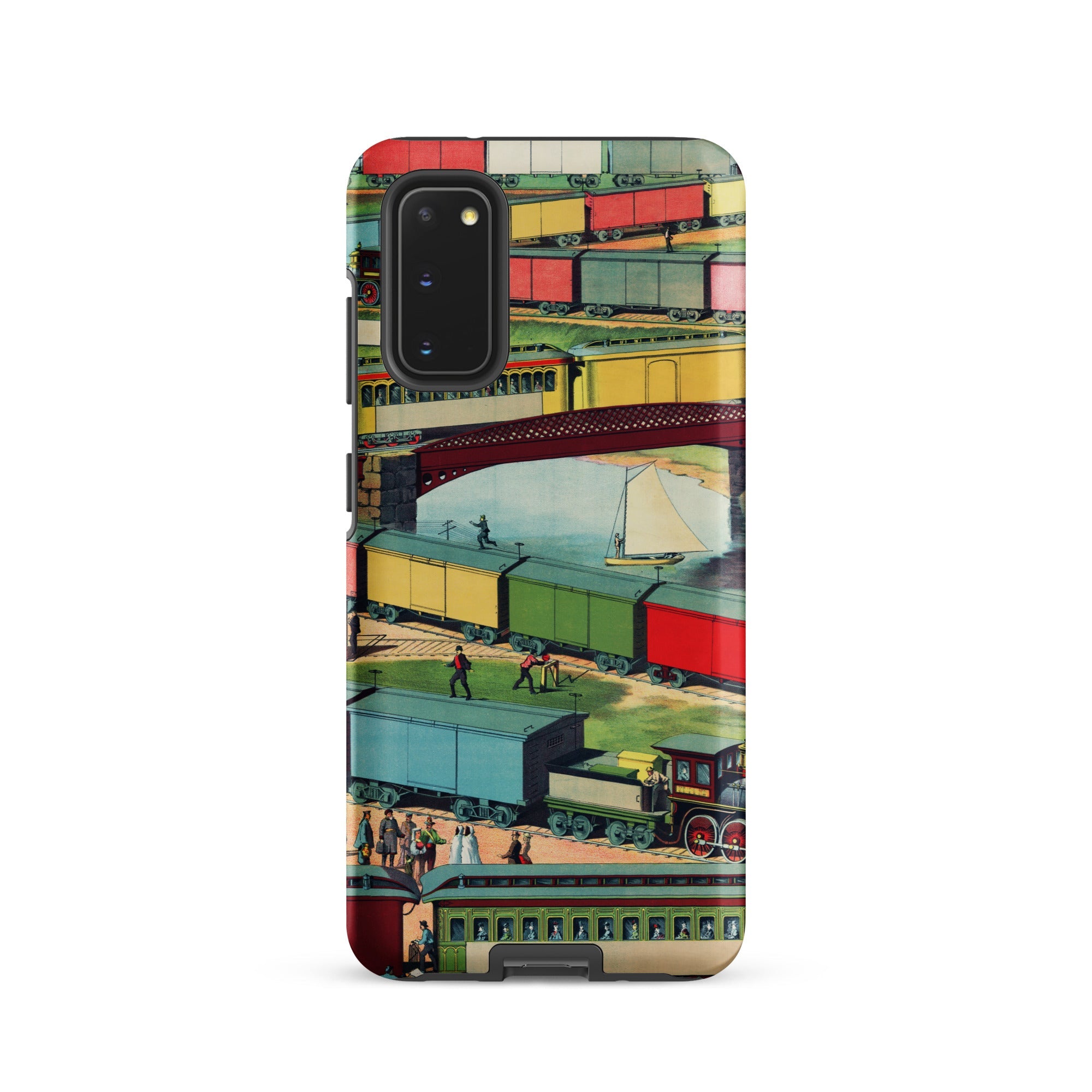 Zig Zag Vintage Railway Illustration Samsung Case, Galaxy S20 / Matte, Phone Case Vintage Train Landscape Design