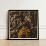 Black-framed Art Print Man Surrounded Colorful Stuffed Bears Black Gay Punk, Afroamerican Homoerotic, Visceral Plunge