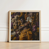 Square-framed Art Print Man Surrounded Colorful Stuffed Bears Black Gay Punk, Afroamerican Homoerotic, Visceral Plunge
