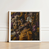 White-framed Art Print Man Surrounded Colorful Stuffed Animals Black Gay Punk, Afroamerican Homoerotic, Visceral Plunge